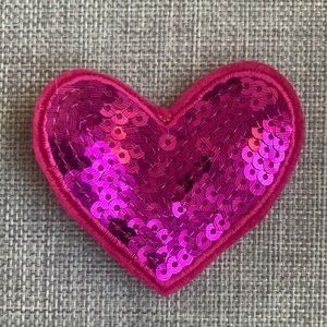 Sequin Heart Hair Clip, NEW